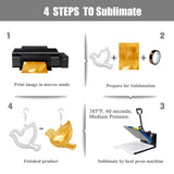 WindMage 12 Pack 3inch/4inch Sublimation Wind Spinner Blanks 3D Aluminum Metal Wind Sculpture Kinetic Spinners for Yard and Garden Indoor Art Sublimation Christmas Ornament Hanging Decoration (Dove) WindMage