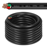 50ft 10/4 10 AWG Portable Power Cable (4 Conductor) - SOOW 600V 10 Gauge Electric Wire for Generator, Portable Lights, RV/EV Car Battery Chargers and Machinery - 50 Feet Electrical Cord Bghdas