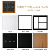 6 Medals Shadow Box Display Case, Solid Wood Sport Medal Display Frame, Medal Photo Frame, Perfect for Marathon, Runner, Awards, War Military, Race wisnew