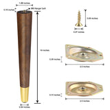 ALAMHI Wood Furniture Legs 16 inch - Coffee Table Legs - Mid Century Feet Replacement for Legs for Table - Coffee Table, Desk, Chair, Dresser, Ottoman, Cabinet, bench legs, Etc. Brown ALAMHI