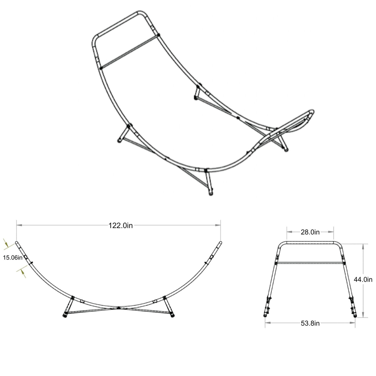 Skybed Universal Hammock Stand, Fits 2 Single Hammocks 7 ft to 14 ft Long or 1 Double Wide, Unique Head Up Mount Option for Dual Hammock Chat Mode, Heavy Duty, 600 Lbs Capacity, Indoor/Outdoor Skybed