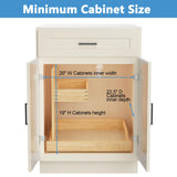 ROOMTEC Under Sink Organizers and Storage 19½” W x 21” D, 2 Tier Pull Out Cabinet Organizer with U Bracket, Adjustable Pull Out Cabinet organizer for Bathroom Kitchen(Left) ROOMTEC