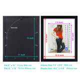 RPJC 11 x 14 Picture Frames Made of Solid Wood and High Definition Glass Display Pictures 8x10 with Mat or 11x14 Without Mat for Wall Mounting Photo Frames Black RPJC