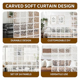 24 Pcs PVC Hanging Room Divider,Flower Carving Pattern Panels,Decorative Wall Screen Panel, Room Divider Partitions Panel Screen for Decorating Bedroom Dining Kitchen Office Studio 29 * 29cm PICKUTS