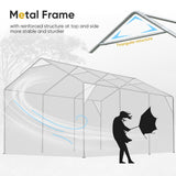 ADVANCE OUTDOOR 10x20 ft Heavy Duty Carports with 6 Roll-up Ventilated Windows & Removable Sidewalls Car Canopy Garage Boat Shelter Party Tent, Adjustable Peak Height from 9.5ft to 11ft, Gray ADVANCE OUTDOOR