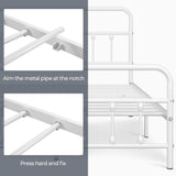 Yaheetech Classic Metal Platform Bed Frame Mattress Foundation with Victorian Style Iron-Art Headboard/Footboard/Under Bed Storage/No Box Spring Needed/Full Size White Yaheetech