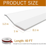 Elvone Garage Door Seal Top and Sides, 40 FT Universal TPE Weather Stripping Garage Door Trim Seal Weatherproofing Garage Door Seals with Nails and Lids in White Elvone
