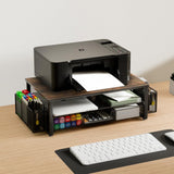 gianotter Monitor Stand Riser, Desk Organizer with Drawer and Pen Holder, 2-Tier Computer Stand, Office Desk Accessories, Office Organization(Wood) gianotter