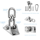 HOMPER Hammock Hanging Kit, 1000 lb Capacity Heavy Duty 360° Rotate Swing Hooks for Chair, Yoga, Outdoor Patio Porch HOMPER