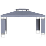 Outsunny 10' x 13' Patio Gazebo, Double Roof Outdoor Gazebo Canopy Shelter with Screen Decorate Corner Frame, for Garden, Lawn, Backyard and Deck, Gray Outsunny