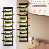 AQAREA Wall Mounted Wine Rack: Metal Hanging 10 Bottle Wine Holder - Black Wine Storage Rack AQAREA
