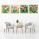 4 Pack Paint by Number for Adults, Easy Flowers Paint by Numbers Kits for Beginners with Paints Brushes, DIY Flowers Acrylic Paint Set Arts and Crafts for Home Decor 8×8 Inch Mrnsiet