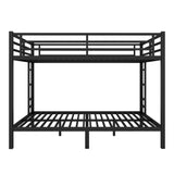 Zyerch Queen Over Queen Bunk Beds for Adults, Metal Queen Bunk Beds Heavy Duty Solid Bunk Bed Queen Over Queen with 2 Ladders, No Box Spring Needed Queen Bunk Beds, Black Zyerch