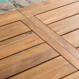 Christopher Knight Home Countryside Inn Acacia Wood Dining Set, 3-Pcs Set, Teak Finish GDFStudio