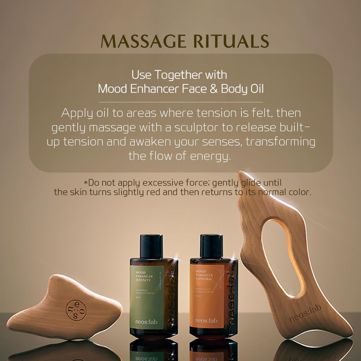 neos:lab Body Sculptor - Beech Wood Massage Tool, Portable & Lightweight Scraping Massage Tools, Wood Gua Sha, Relieve Tensed Muscle, Lymphatic Massage to Help Face & Body Circulation neos:lab