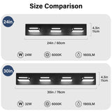 Donrao LED Modern Bathroom Vanity Light Fixtures (3-Light, 24-Inch), Acrylic Matte Black Bathroom Wall Lighting Fixtures Over Mirror (Cool White 6000K) with Rotatable Vanity Lights Heads Donrao