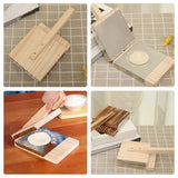DEARMAMY Wooden Tortilla Press, Wood Dough Dumpling Presser Dumpling Skin Makers Ravioli Mold Dumpling Wrapper Presser Pizza Dough Pastry Press Tool for Kitchen Baking DEARMAMY