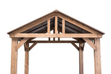 Coen L-GZ1171PWD-B Hudson Cedar Wood Pavilion with Hardtop, Gazebo, 14'x12', Natural/Brown Sunjoy