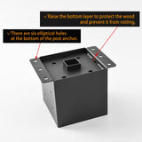 6x6 Post Base,Post Brackets(Inner Size 5.6"x5.6"),Black Powder-Coated Heavy Duty Steel Fence Post Anchor for Deck Porch Railing Fence Pergola Support(4 PCS)…… YVHFWOY