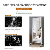 AISUNDY Swivel Adjustable Full Length Mirror on Wheels, Pine Wood Frame Cheval Bedroom Floor Mirror Dressing Mirror Body Mirror with Standing Holder (White, 65"x22") AISUNDY