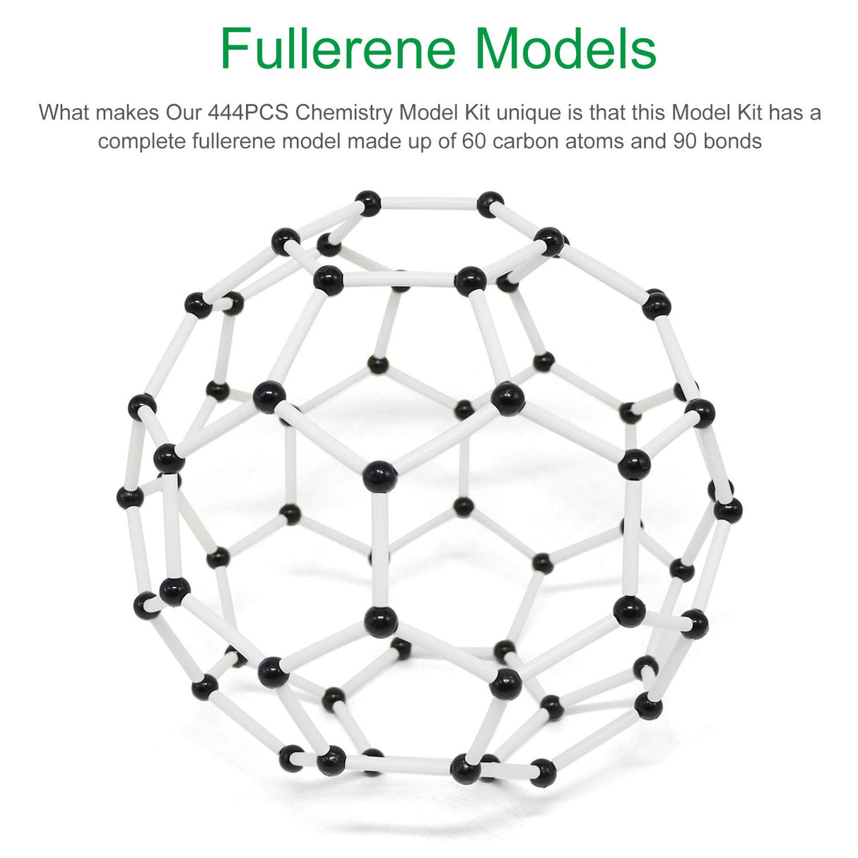 RELIANCER Molecular Model Kit,444PCS Organic Molecular Chemistry Set w/C60,Atoms,Bonds,Molecular Structures Building Kit for Chemistry Learning,STEM Science Kits for Teachers,Students,Young Scientists RELIANCER