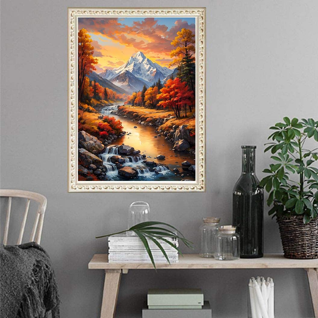 KEUASDV Diamond Painting Kits for Adults, Forest Landscape 5D DIY Diamond Art Kits Full Drill Diamond Dots for Gift Wall Decor and Relaxation Gem Arts 12x16 inch KEUASDV