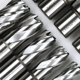 OSCARBIDE Annular Cutter Set 13pcs 3/4"Weldon Shank 1"Cutting Depth and 7/16 to 1-1/16 inch Cutting Diameter Mag Drill Bits for Magnetic Drill Press with 2 pcs Pilot Pins OSCARBIDE