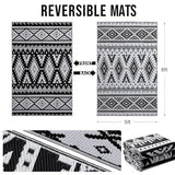 OLANLY Outdoor Rug Waterproof 5x8 ft, Reversible Outdoor Plastic Straw Rug, Boho Patio Rug, Indoor Outdoor Carpet, RV Mat Outside for Patio, Camp, Picnic, Balcony, Deck, Backyard, Black & White OLANLY