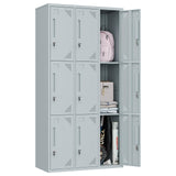 ZAOUS Metal Locker for Employees, 71'' Tall Lockable Storage Locker Cabinet for Home, Office, Gym, Shool, 9 Doors-Grey ZAOUS