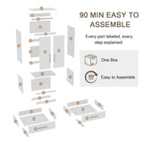 Einhomn Wooden Armoire Wardrobe Closet with 2 Doors and 2 Drawers,Bedroom Freestanding Armoire Storage Cabinet with Shelves,Tall Clothing Storage Cabinet for Bedroom,White Einhomn