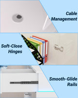 Gguileb Reception Desk with Counter, Solid Wood Modern Front Desk Reception Counter, Retail Checkout Counter for Office, Salon, Lobby, Checkout Gguileb