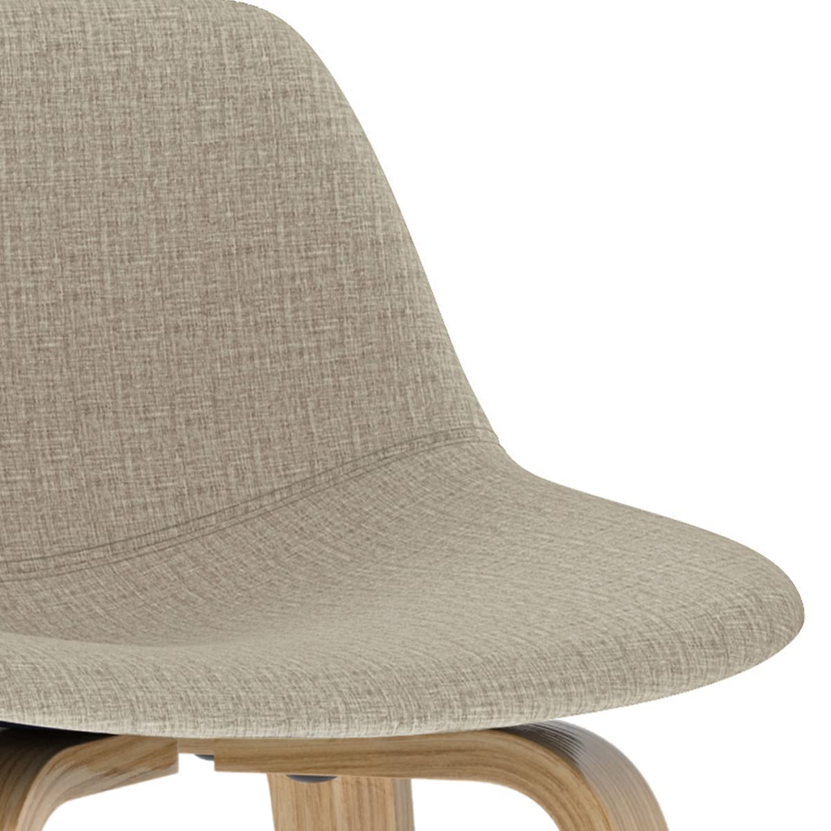 SIMPLIHOME Randolph Mid Century Modern Bentwood Counter Height Stool (Set of 2) with Light Wood in Natural Polyeseter linen fabric, For the Dining Room and Kitchen SIMPLIHOME