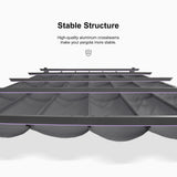 PURPLE LEAF 10' X 13' Outdoor Retractable Pergola with Sun Shade Canopy Patio Metal Shelter for Porch Garden Beach Pavilion Grill Gazebo Modern Yard Grape Trellis Pergola, Gray PURPLE LEAF