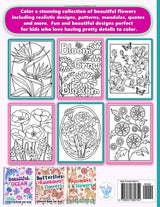 Flower Coloring Book for Kids: Beautiful Designs for Girls Ages 8-12 and Tweens WoodArtSupply