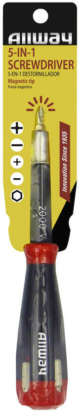 ALLWAY SD41 5-in-1 Lightweight Safety Shockproof Screwdriver with 4 Bits ALLWAY