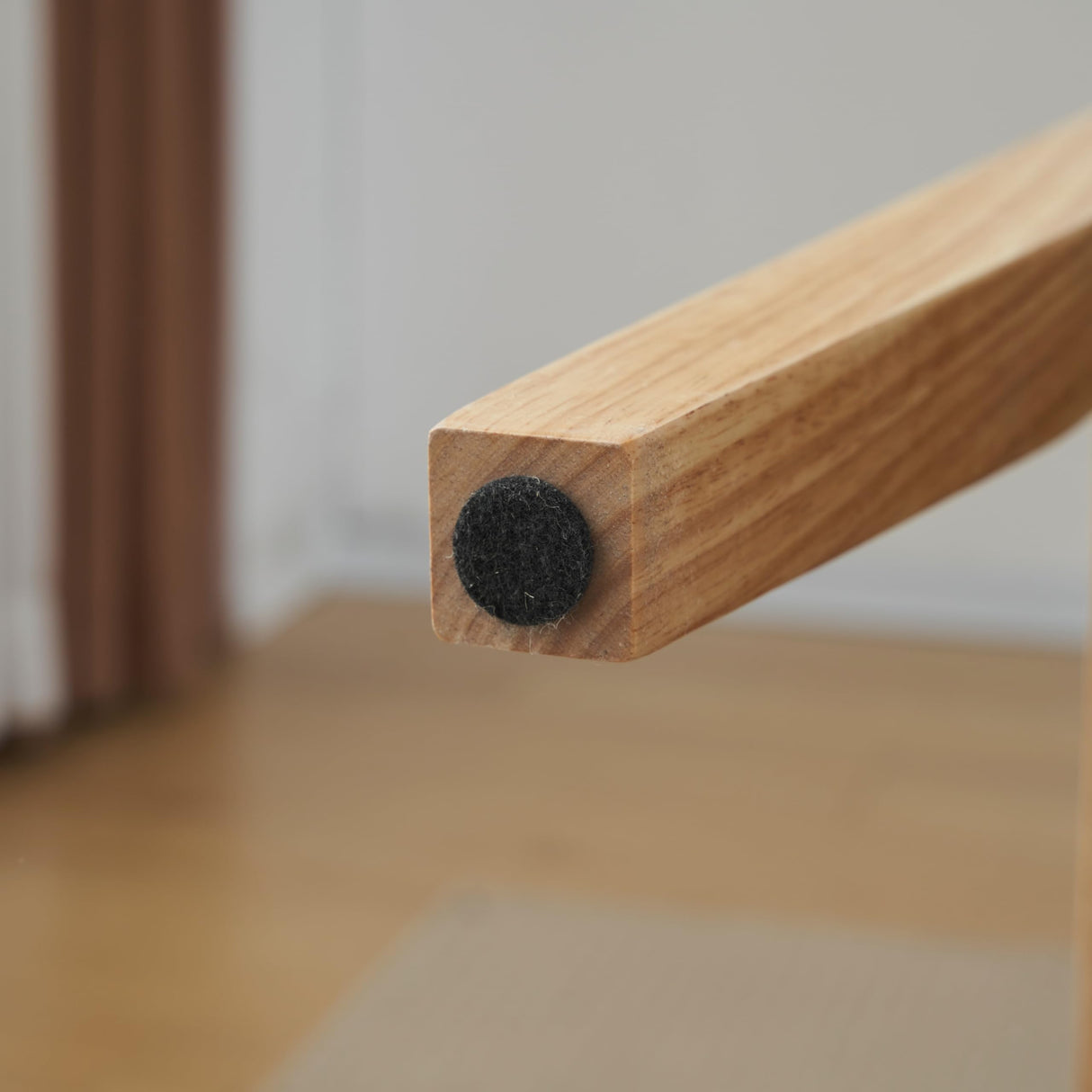 VINGLI Beige Woven Wooden Dining Chairs Set of 2,Armless Mid Century Modern Desk Chairs with Rivet&Foot Pegs,Upholstered Farmhouse Comfy Chair No Wheels for Dining Room,Living Room,Kitchen,Oak,Suede VINGLI