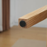 VINGLI Beige Woven Wooden Dining Chairs Set of 2,Armless Mid Century Modern Desk Chairs with Rivet&Foot Pegs,Upholstered Farmhouse Comfy Chair No Wheels for Dining Room,Living Room,Kitchen,Oak,Suede VINGLI