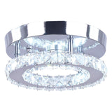 diisunbihuo Modern Mini Led Chandelier Semi Flush Mount Crystal Lighting Ceiling Crystal Lamp for Bedrooms Dinning Rooms Hallway(Round White) diisunbihuo
