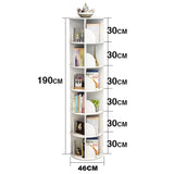 INTEXCA & DESIGN 6-Tier 360° Rotating Bookshelf - Space-Saving White Organizer for Home and Office INTEXCA & DESIGN