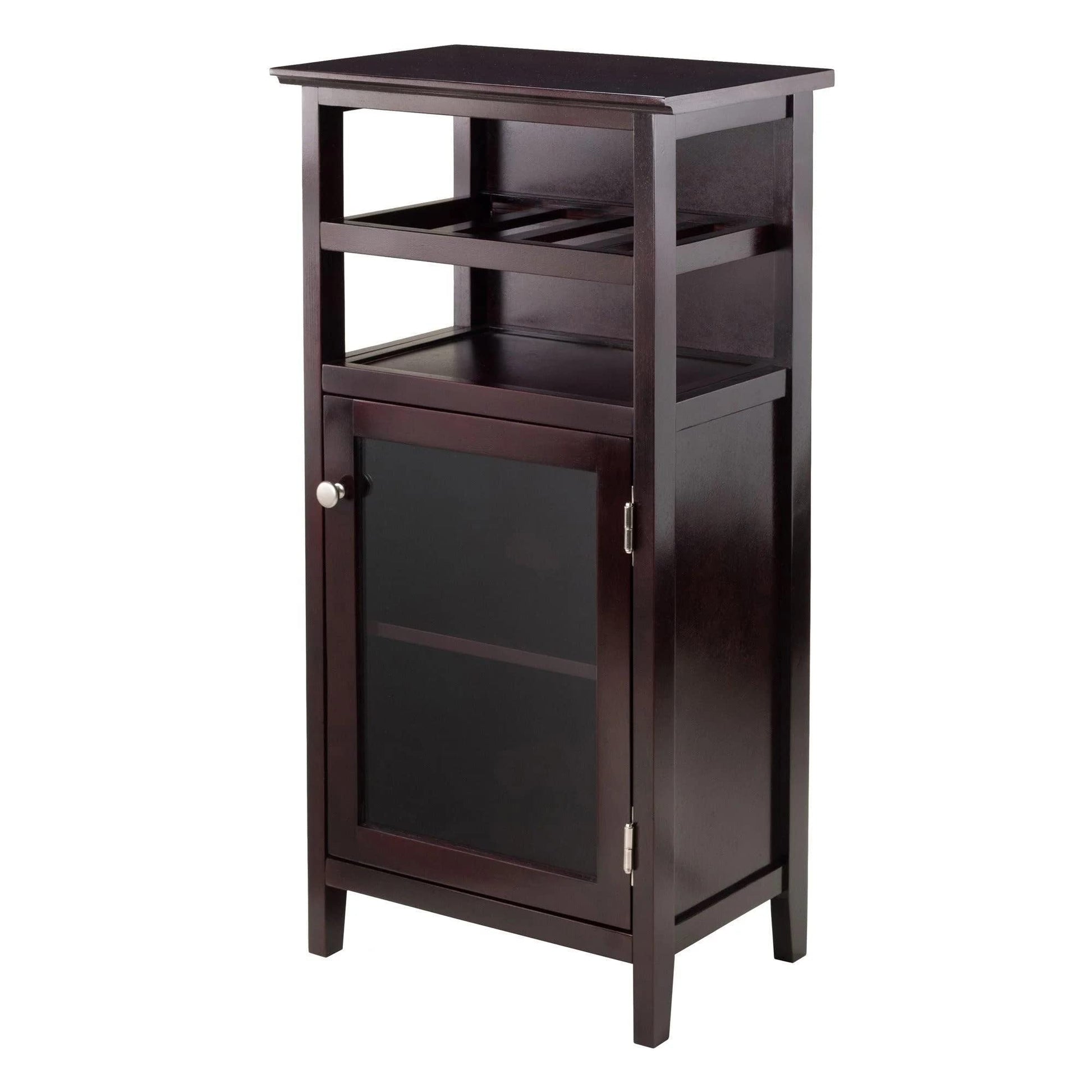 Winsome Alta Wine Cabinet, Dark Wood (92119) - WoodArtSupply