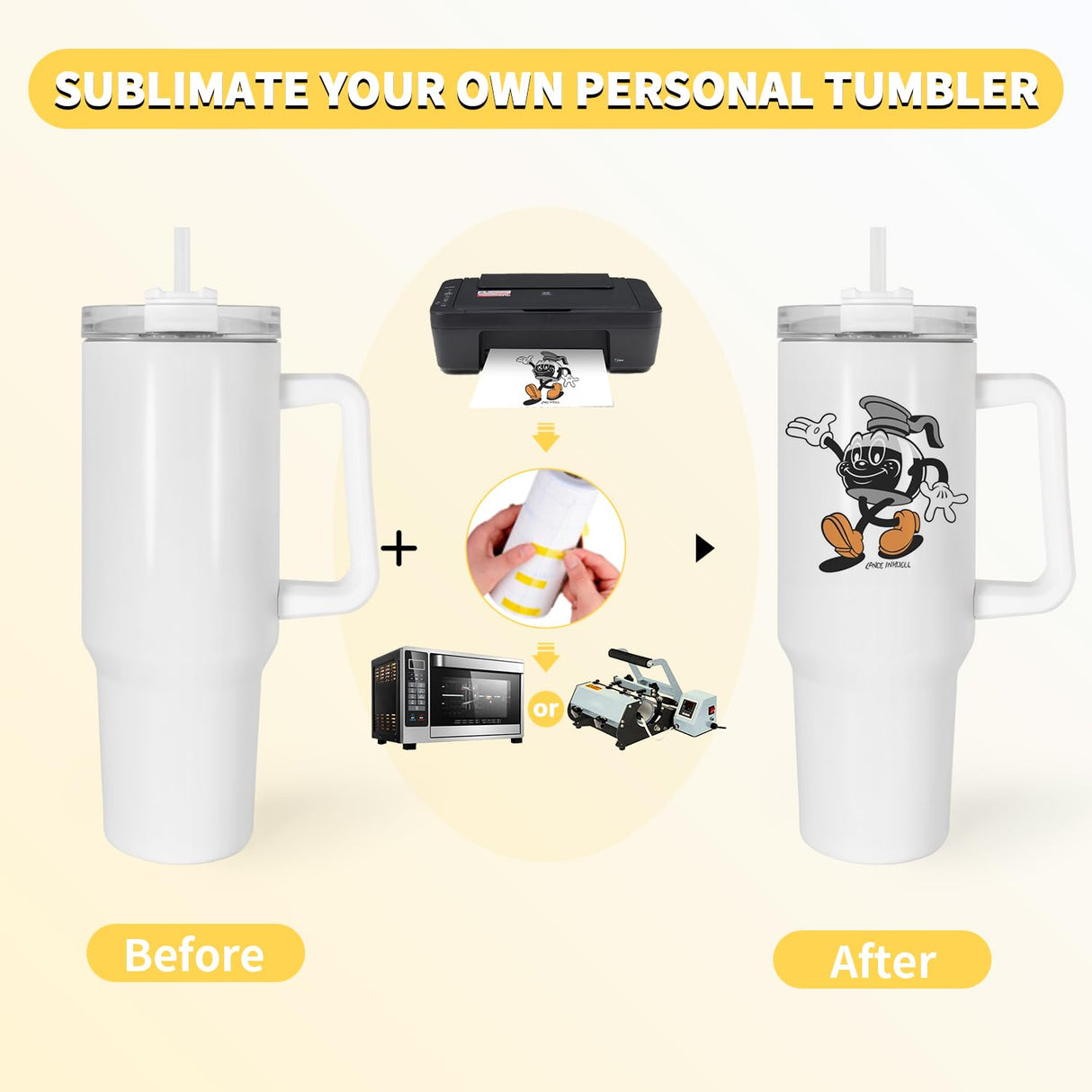 AGH 40 oz Sublimation Tumblers with Handle 4 Pack Stainless Steel Insulated Tumblers Blanks Water Bottle Travel Cups AGH