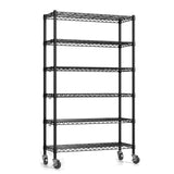 Hodonas 2300LBS Wire Shelving Unit, 36"W x 14"D x 75"H Metal Standing Shelf Units with Wheels / Leveling Feet, 6 Tier, Adjustable, Heavy Duty, and NSF Storage Shelves, Rolling Metal Shelving Wire Rack Hodonas