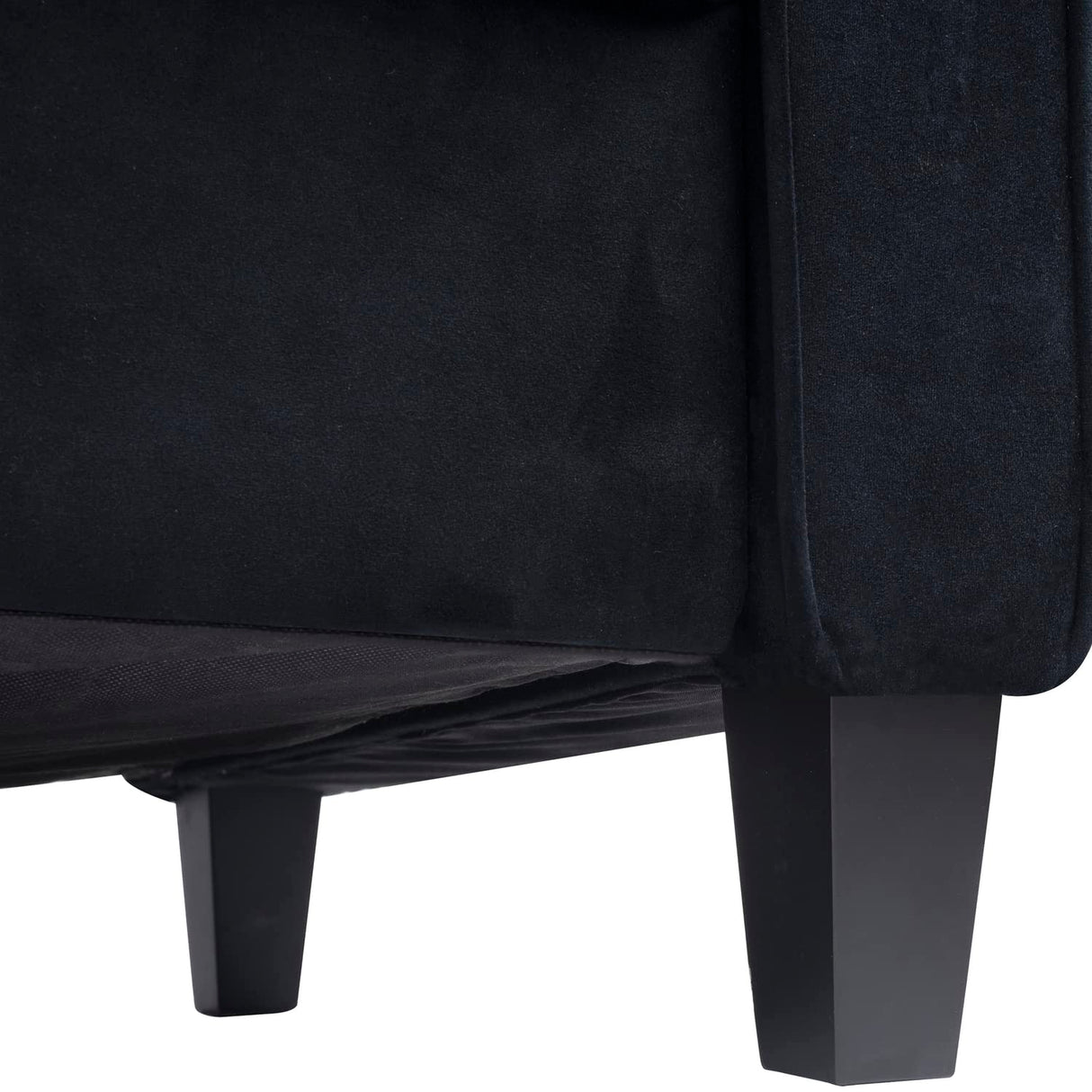 Naomi Home Black Button Tufted Sofa & Loveseat Set, Black Modern Microfiber Furniture for Small Spaces, Durable and Sturdy, Tool-Free Assembly, Affordable Living Room Sofa Cama, Stylish and Compact Naomi Home