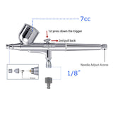 SAGUD Airbrush Kit Dual-Action Gravity Feed Air Brush Gun with 0.3mm and 1/3 oz. for Hobby, Models, Art, Tattoo, Nail Art, Cake SAGUD