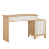 Tribesigns Vanity Desk with 4 Large Drawers, 51-Inch Makeup Vanity Table for Women Girls, Modern Dressing Table Set for Makeup Room, Bedroom (Light Walnut, Without Mirror & Stool) Tribesigns