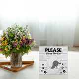 Bathroom Wooden Box Sign Home Decor Cat Bathroom Wood Sign Desk Decoration Please Close the Lid Wood Block Plaque Box Sign for Shelf Home Toilet 5 x 5 Inches YXSEZ
