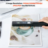 Hczrc Portable Scanner, Photo Scanner for A4 Documents, Handheld Scanner for Business, Photo, Picture, Receipts, Books, JPG/PDF Format Selection, UP to 900 DPI, with 16G SD Car Hczrc