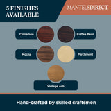 MANTELSDIRECT Houston Floating Wood Mantel Shelf with Hidden Storage Compartment - Mocha 60 Inch | Beautiful Wooden Rustic Shelf for TV Remotes, Controllers, and Décor MANTELSDIRECT