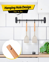 Pack of 2 Silicone Cooking Spatula, Heat Resistant Solid Turner, Non Stick Slotted Spatulas with Wooden Short Handle,Ideal Wood Kitchen Utensils Set for Frying, Baking, Flipping, Turning BUNDLEPRO