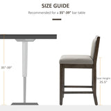 HOMCOM Set of 2 Grey PU Leather Counter Height Bar Stools with Back and Wood Legs HOMCOM